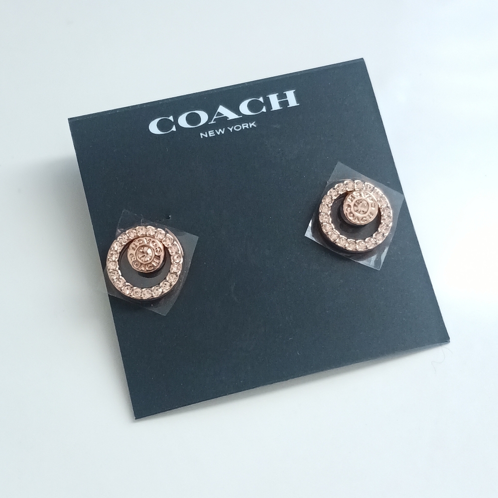 Coach New York Studded Gem Earrings